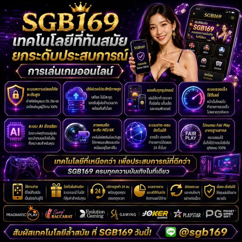 เทคโนโลยีของ SGB169 ที่ช่วยยกระดับประสบการณ์การเล่นเกมออนไลน์